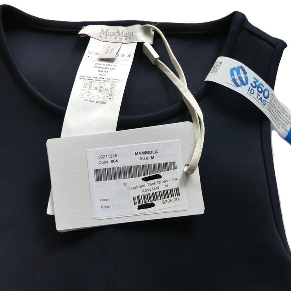 Max Mara Leisure Mammola Neoprene Tank Navy Dress USA Size Medium - Picture 12 of 16